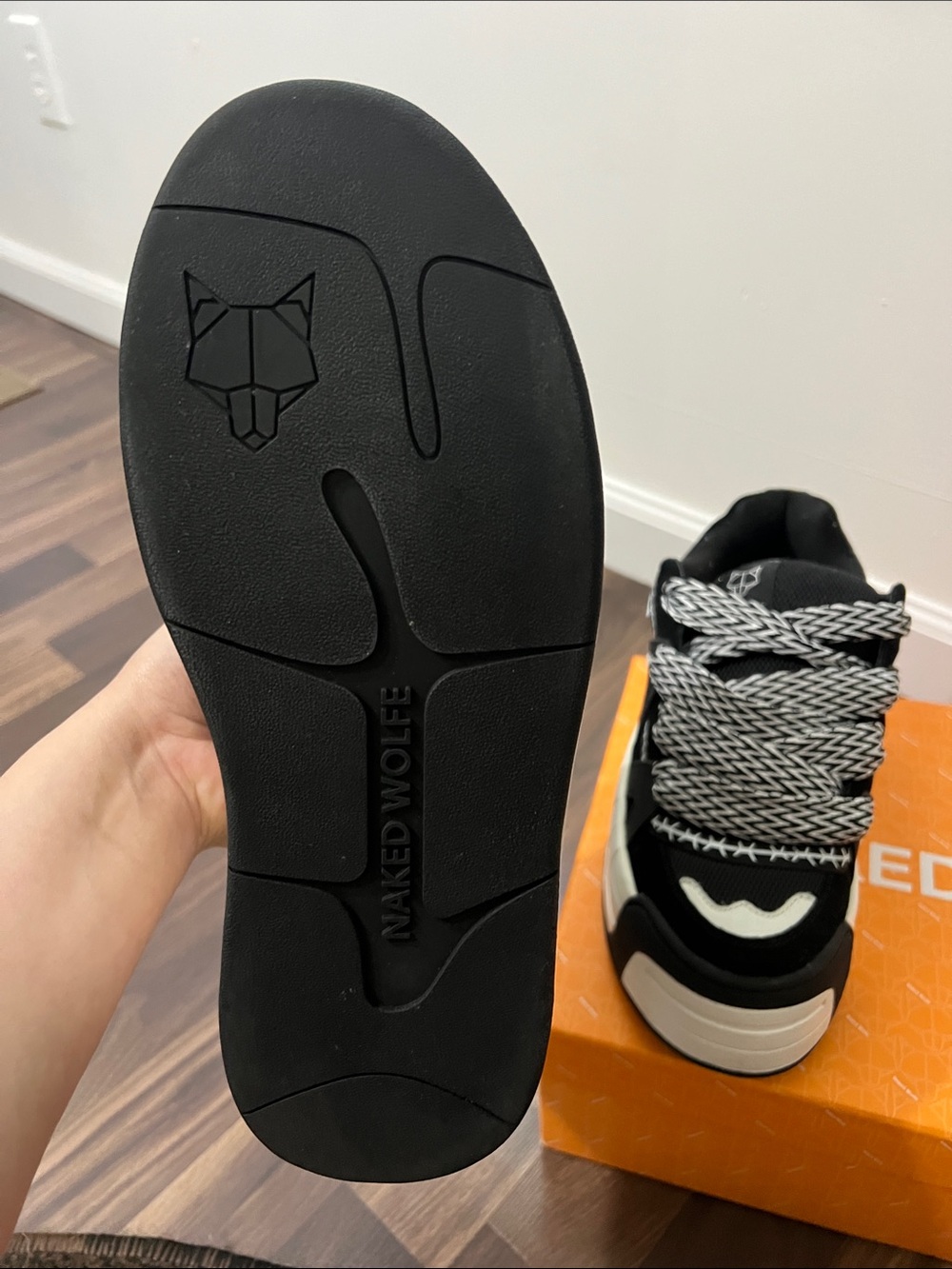 Naked Wolfe Black & White Chunky Platform Sneakers - Picture 6 of 9